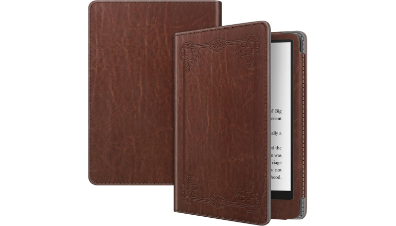 Чохол Fintie Folio Case for 7 Inches/6.8 Inch Kindle Paperwhite (12/11th Generation) and Kindle Colorsoft/Paperwhite Signature Edition 2025, Faux Leather Protective Case with Auto Sleep/Wake, Vintage Brown