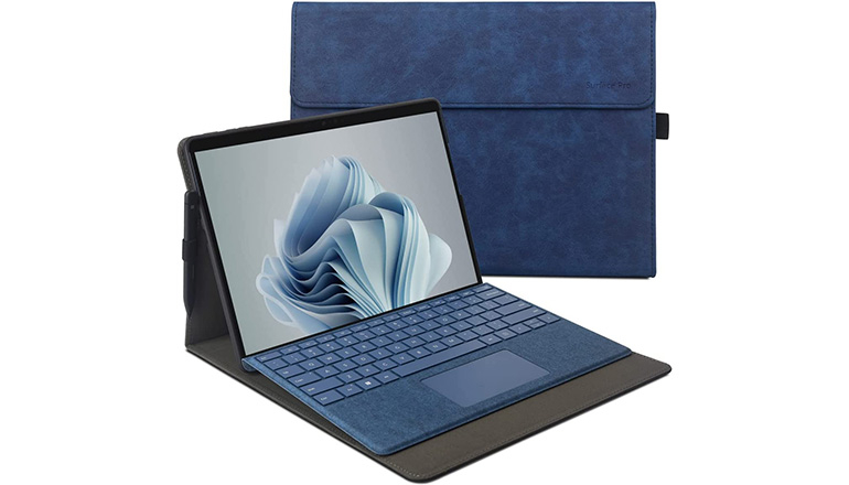 Alcantara Microsoft Surface Pro 9 Protective Case with Stand Blue