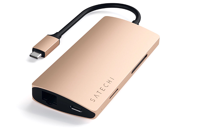 Satechi Aluminum Type-C Multi-Port Adapter 4K with Ethernet V2 Gold (ST-TCMA2G)