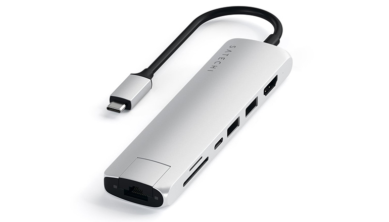 Хаб Satechi Aluminum Type-C Slim Multi-Port with Ethernet Adapter Silver (ST-UCSMA3S)