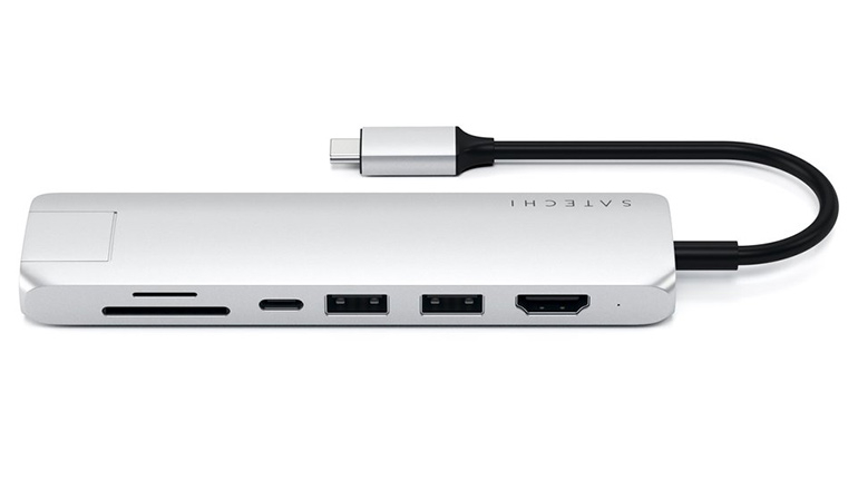Хаб Satechi Aluminum Type-C Slim Multi-Port with Ethernet Adapter Silver (ST-UCSMA3S)