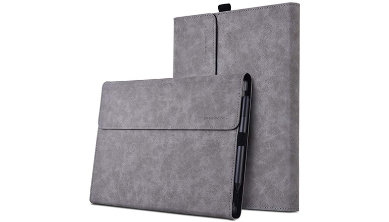 Alcantara Protective case for Surface Pro X 13 Inch, Multiple Angle Polyester Slim Lightweight Sleeve Bag Cover, Compatible with Type Cover Keyboard Accessories (Gray)