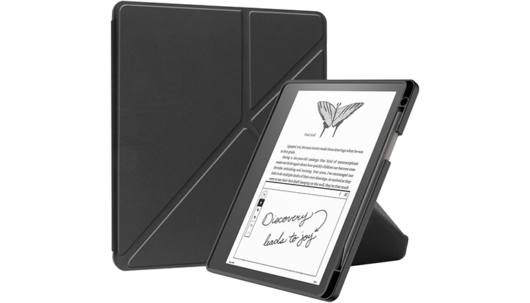 Чехол ZZOUGYY for Amazon Kindle Scribe 10.2", Ultra Slim Folio Stand Leather Case (Hard-Black)