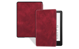BOZHUORUI Slim Case for Kindle Paperwhite 11th Generation and Kindle Paperwhite Signature Edition eReader (6.8 inch, 2021 Release) - PU Leather Lightweight Cover with Auto Wake/Sleep (Wine Red)