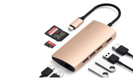 Satechi Aluminum Type-C Multi-Port Adapter 4K with Ethernet V2 Gold (ST-TCMA2G)