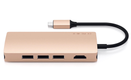 Satechi Aluminum Type-C Multi-Port Adapter 4K with Ethernet V2 Gold (ST-TCMA2G)