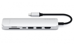 Хаб Satechi Aluminum Type-C Slim Multi-Port with Ethernet Adapter Silver (ST-UCSMA3S)