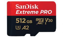 SanDisk 512 GB Extreme® PRO microSDXC™ UHS-I/U3 CARD