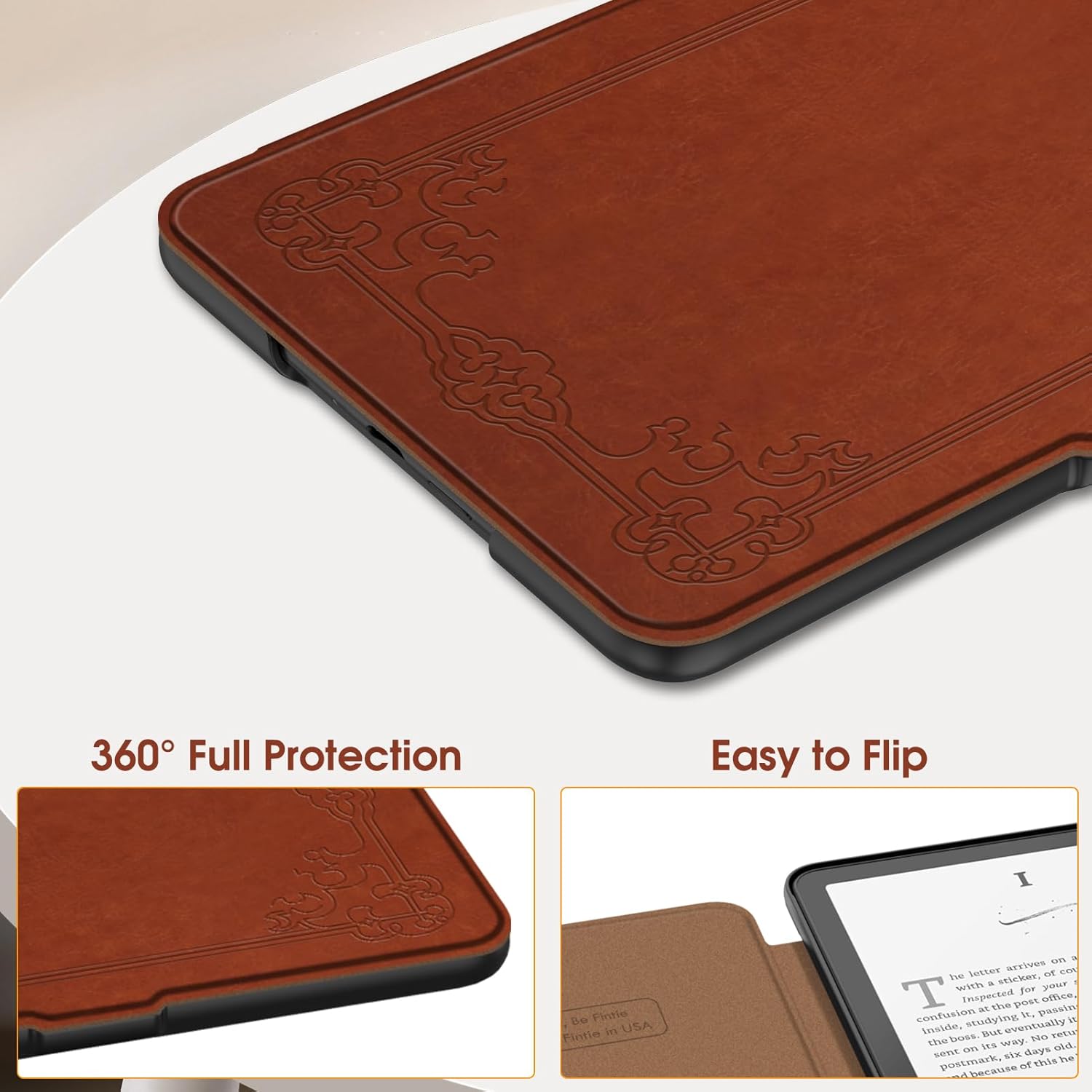 Fintie Case for 7 All New Kindle Vintage Brown v4