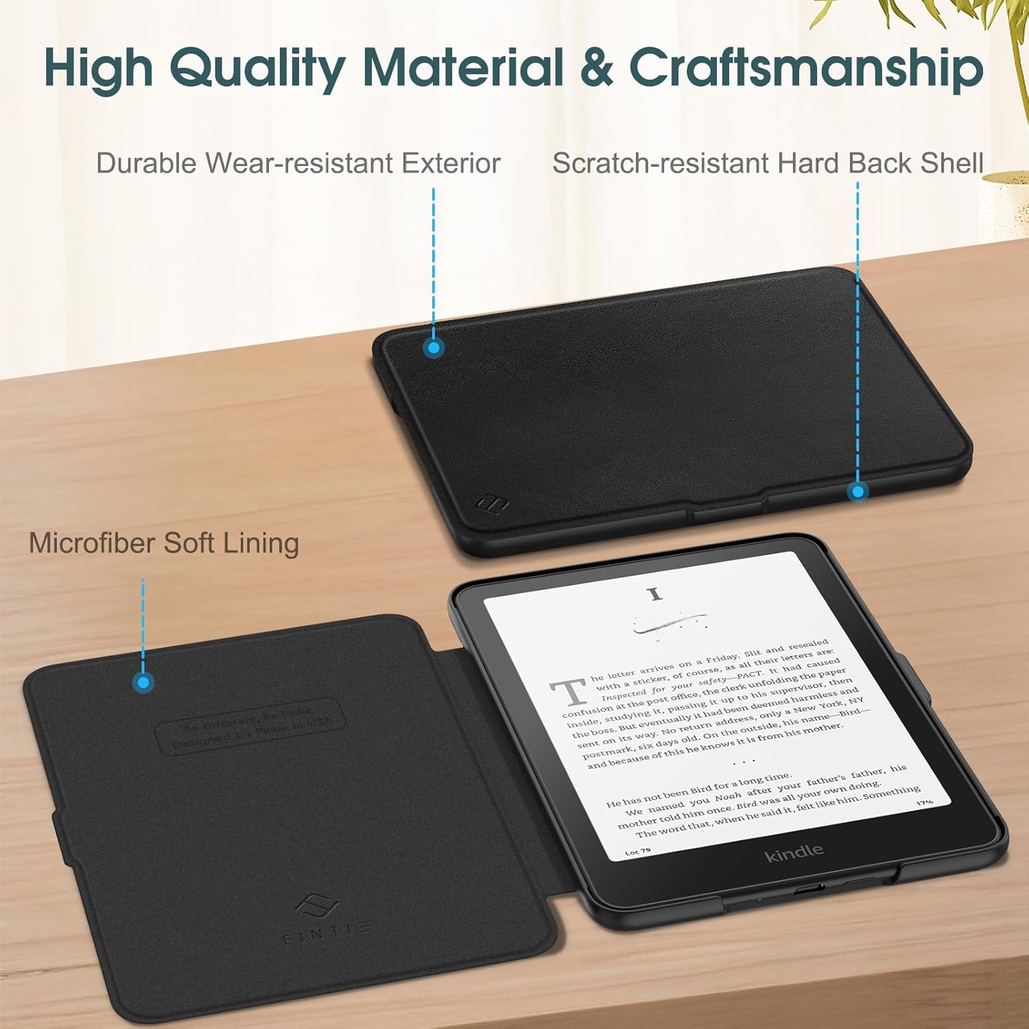 TNP Case for Kindle Paperwhite 12th Generation 2024 or Kindle Colorsoft SE Black v3