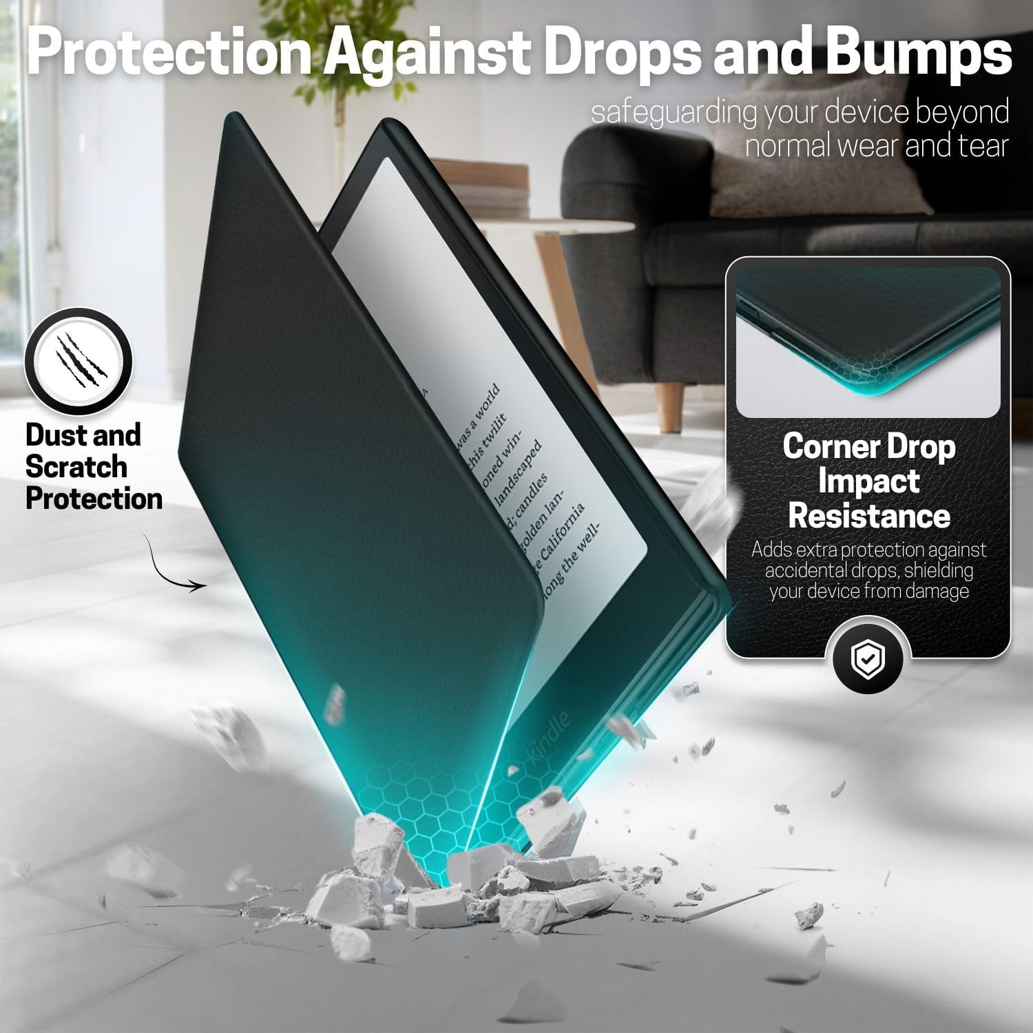 TNP Case for Kindle Paperwhite 12th Generation 2024 or Kindle Colorsoft SE Black v3