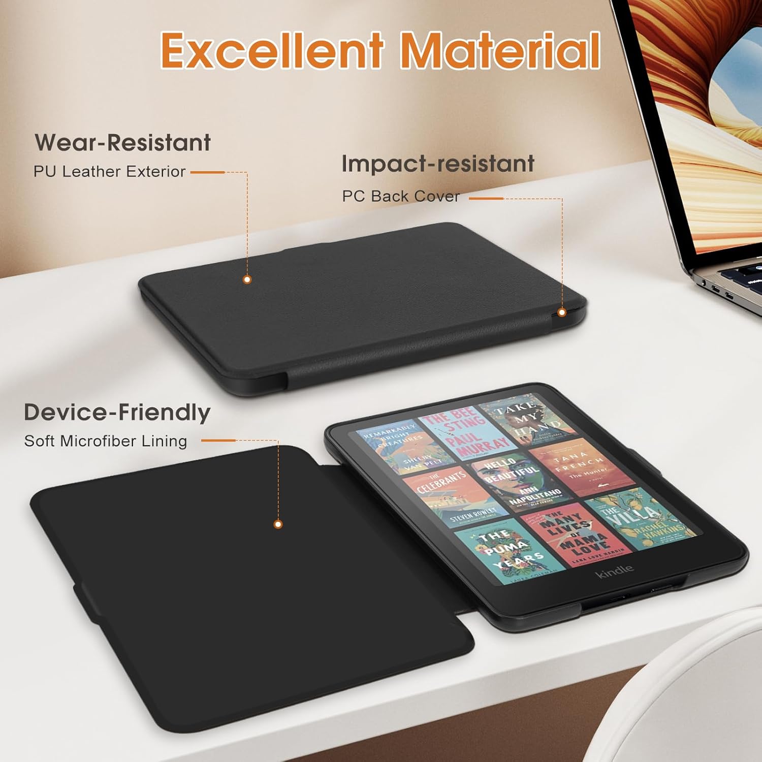 Slim Case for All New 7 Kindle Paperwhite 12th Gen 2024 or Kindle Colorsoft Signature Edition 2024 Black v2